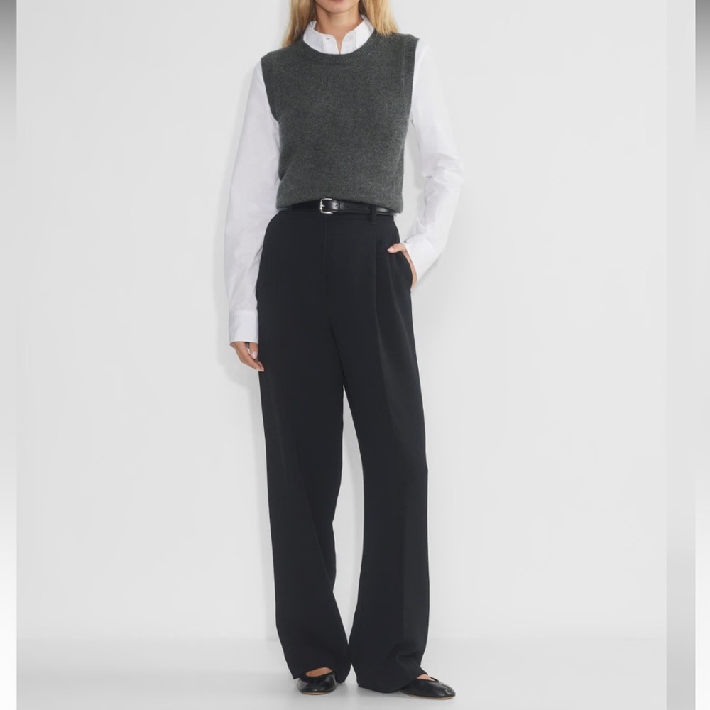 Aritzia Black Wide-Leg Trousers